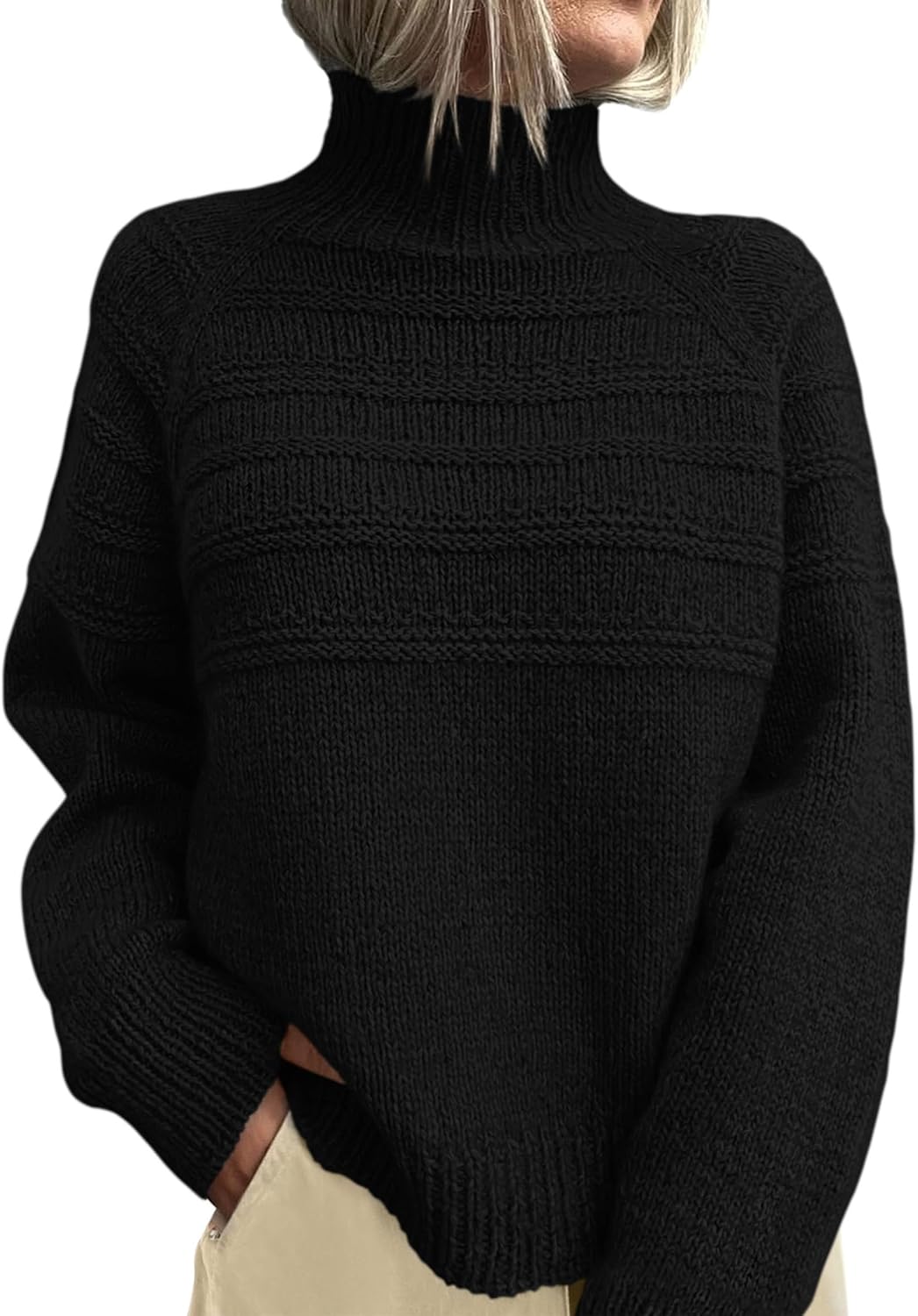Trendy Women's Turtleneck Sweater for Cozy Fall Style