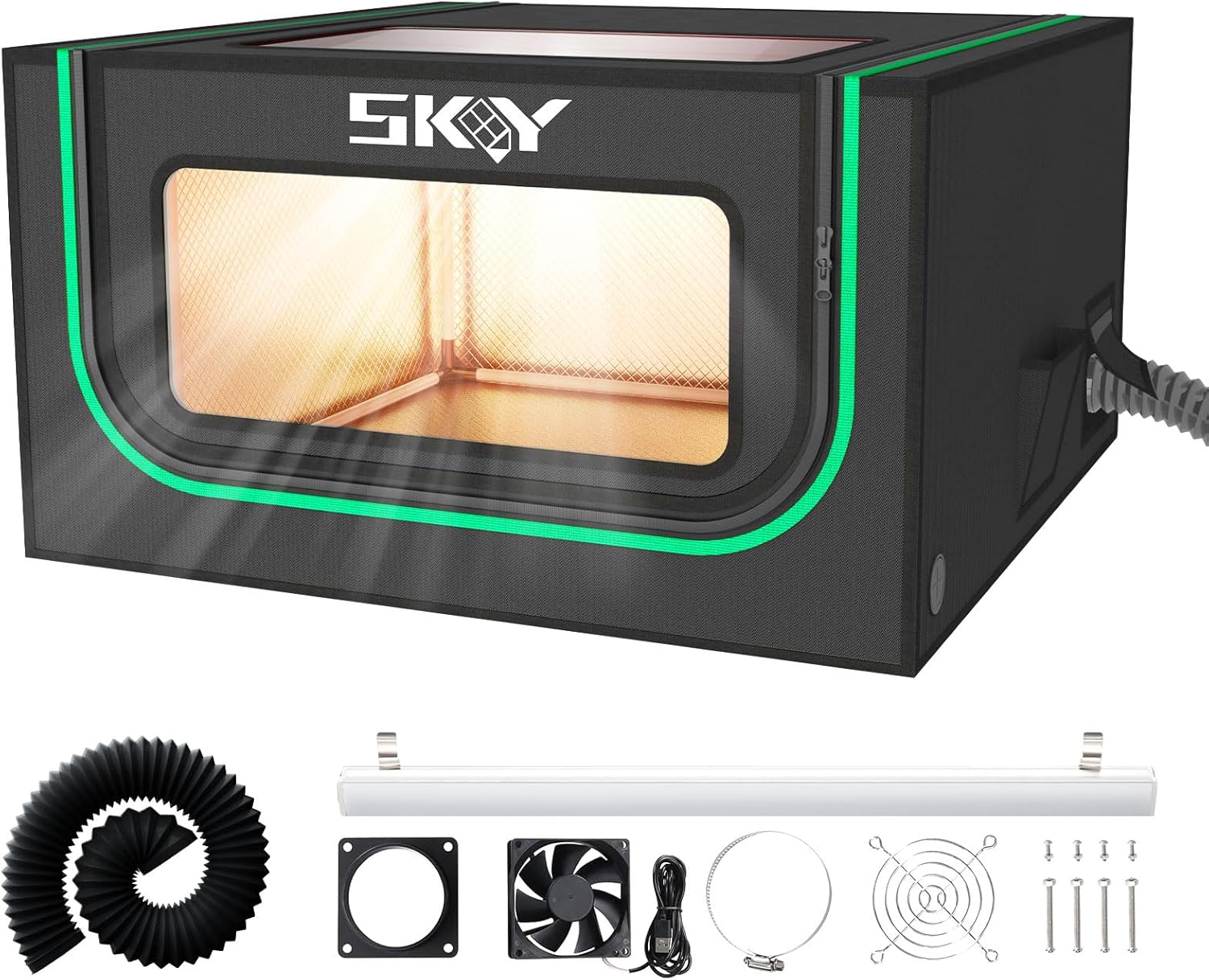 Integrated Laser Engraver Enclosure with LED Light and Ventilation Kit