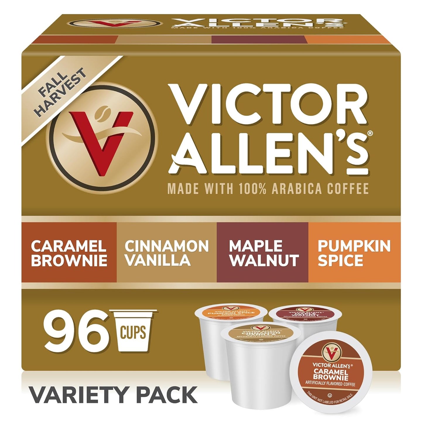 Victor Allen's Coffee Fall Harvest Variety Pack, 96 Count Pods
