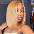 Honey Blonde Bob Wig Human Hair 13x4 HD Lace Front - Pre Plucked
