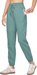 Women Linen Joggers with Pockets - Lightweight Cotton Linen Pants 28in