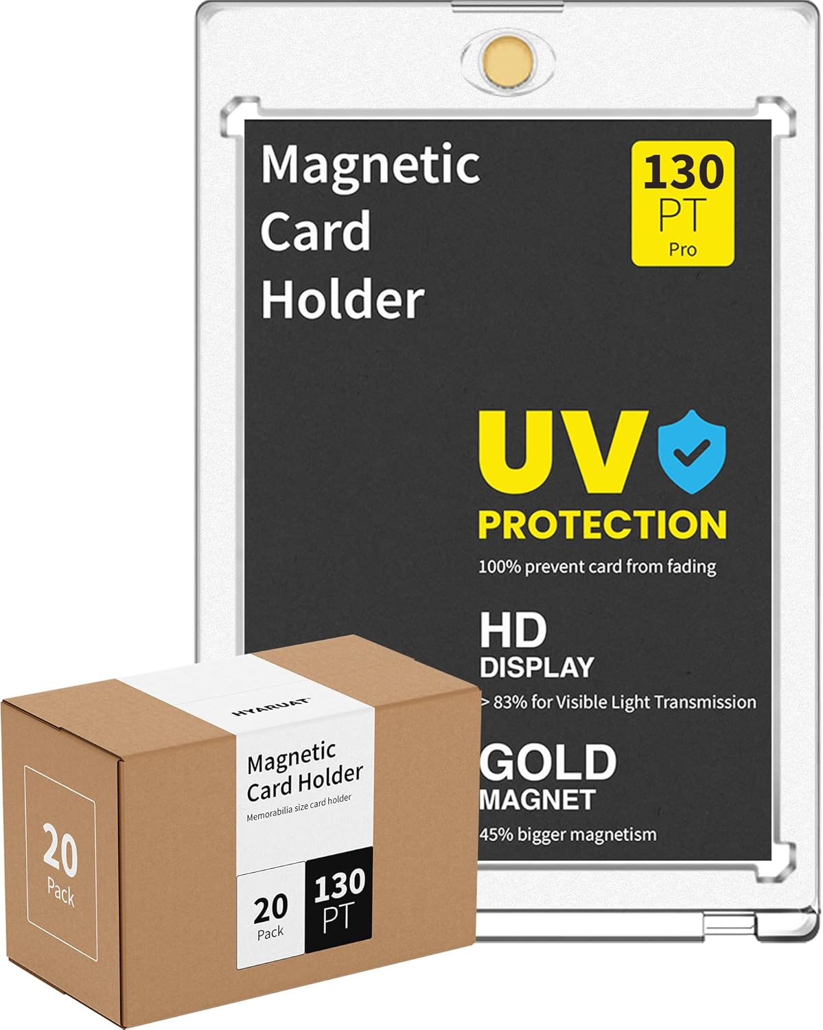 130pt Magnetic Card Holders for Trading Cards - 20 Pack Cases