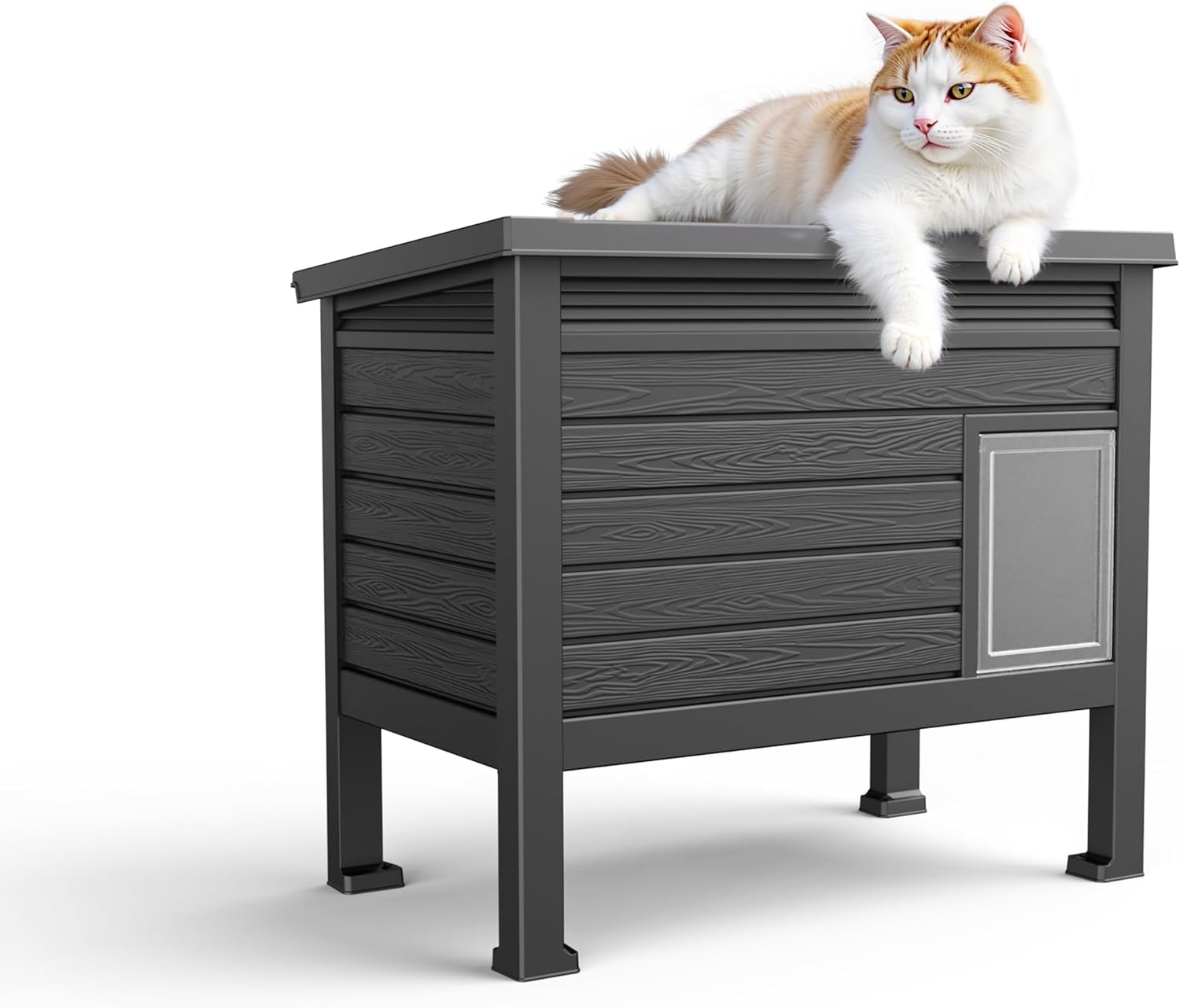 Weatherproof Outdoor Cat House for Feral Cats and Small Animals