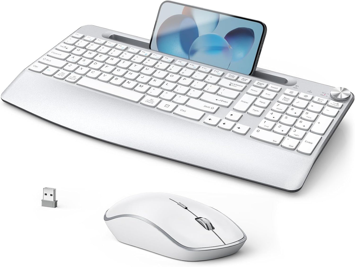 Ergonomic Wireless Keyboard with Phone Holder - JOYACCESS