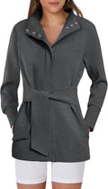Women's Trench Coat Belted Long Sleeve Wrap Trench Coat - Versatile
