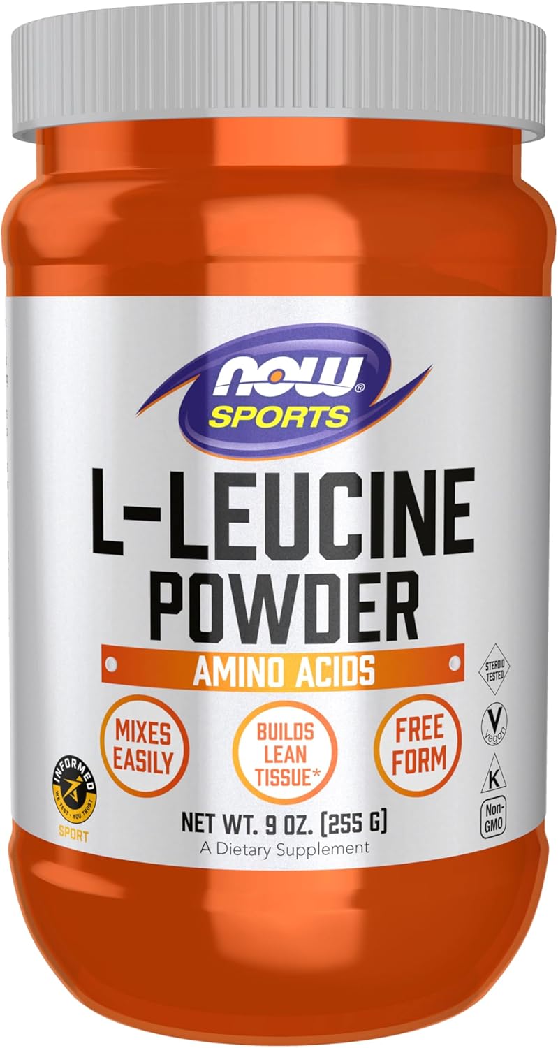 NOW Sports L-Leucine Powder for Building Lean Tissue and Muscle