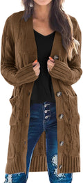 Long Sleeve Cable Knit Long Cardigan for Women - Cozy Layering Women's