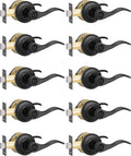 10 Pack Privacy Door Handle Matte Black Reversible Levers