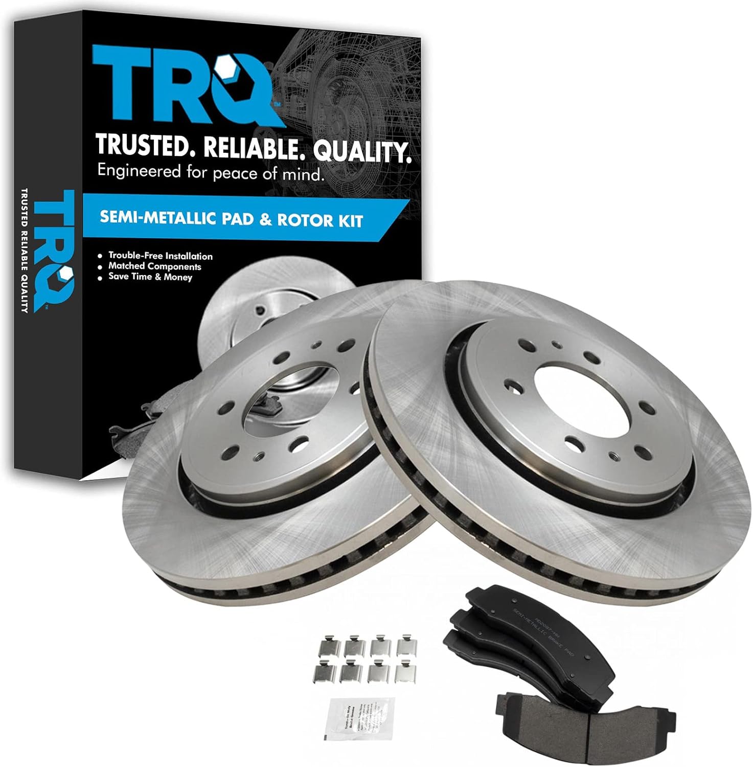 TRQ Front Brake Pad & Rotor Kit for 2018-2020 Ford Expedition
