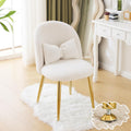 VINGLI Boucle Girls Vanity Chair with Adjustable Gold Legs