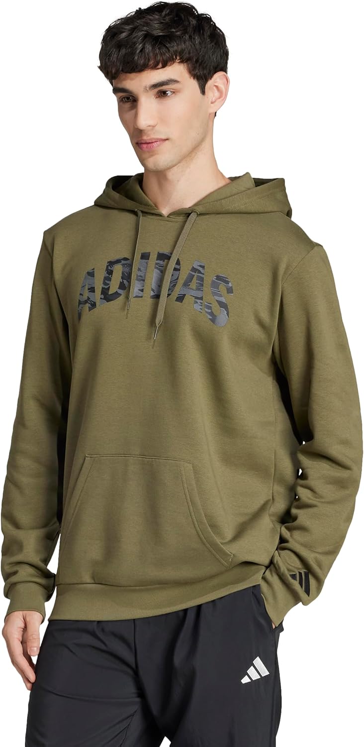 adidas Men's Camouflage Linear Graphic Hoodie for Comfort