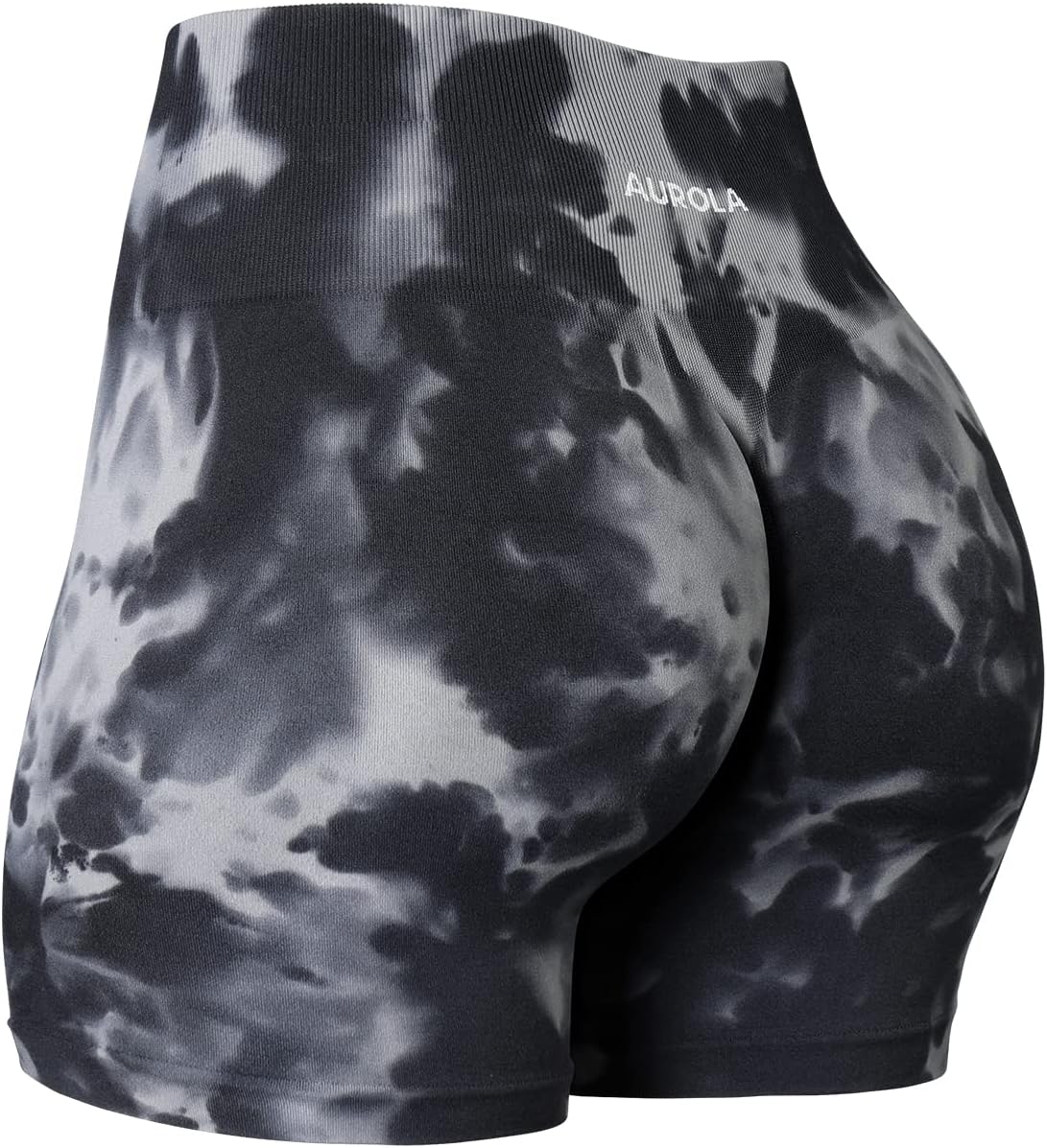 AUROLA Dream Tie Dye Workout Shorts for Women with Comfort