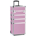 OUDMAY Makeup Train Case 4 in 1 Rolling Organizer - Professional