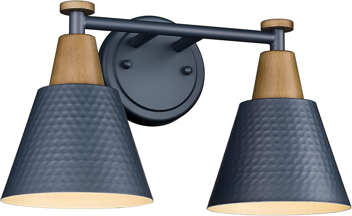FEMILA 2-Light Bathroom Light Fixtures with Hammered Metal Shade
