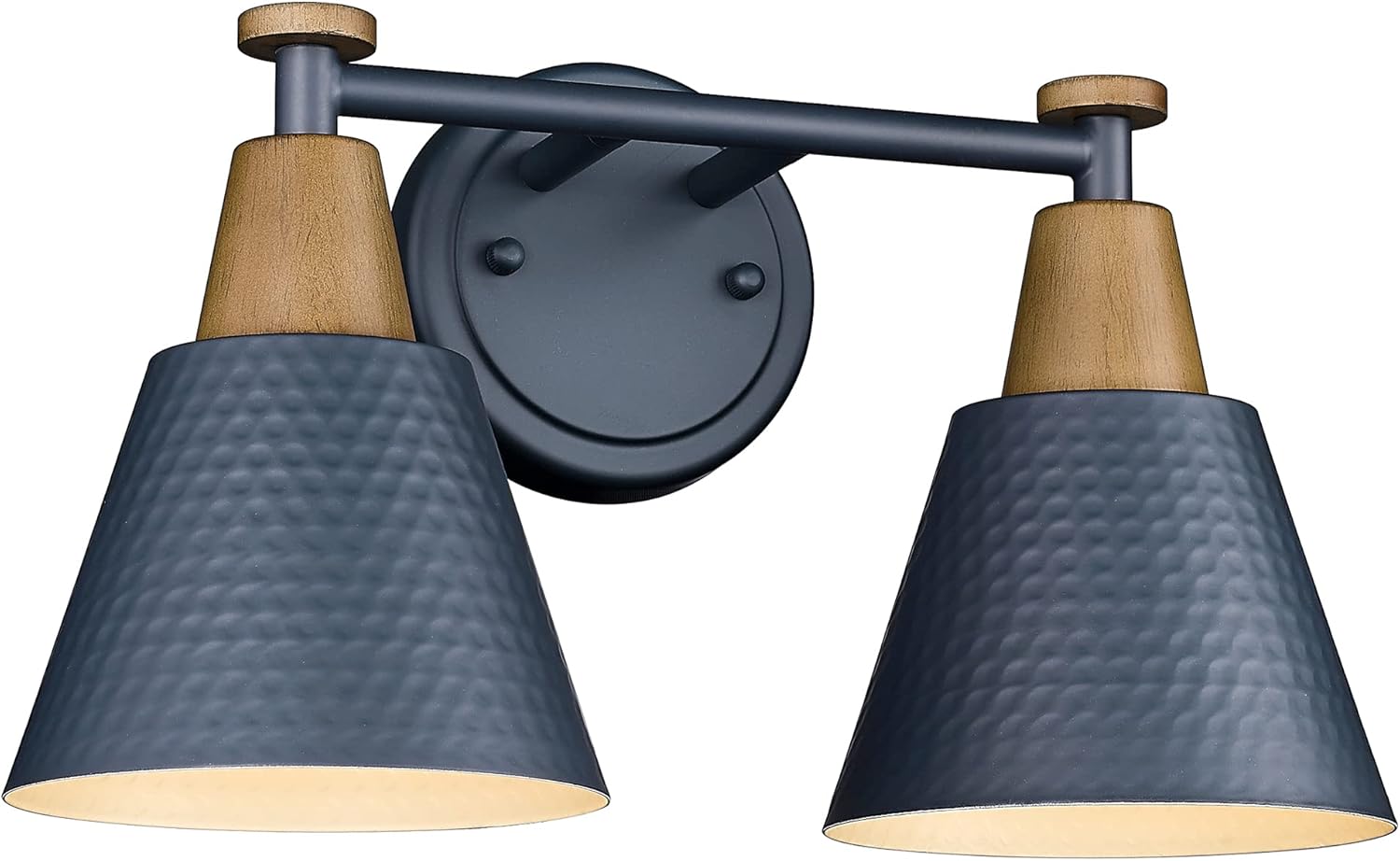 FEMILA 2-Light Bathroom Light Fixtures with Hammered Metal Shade