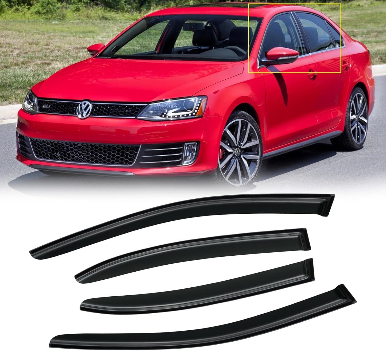 Window Visors for Volkswagen Jetta 2011-2018 - Rain Guards