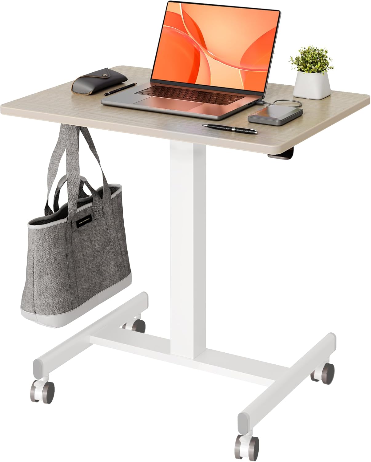 Claiks Mobile Standing Desk with Wheels for Home and Office
