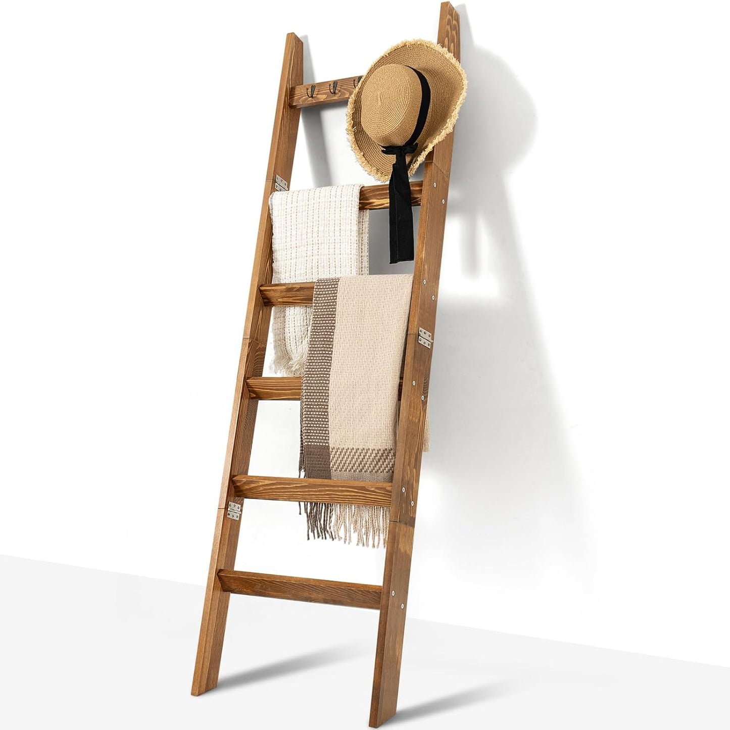 Stylish 6-Tier Blanket Ladder for Cozy Living Room Decor