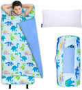 Wildkin Kids Original Nap Mat Cozy Sleep Mat with Pillow - Dinosaur
