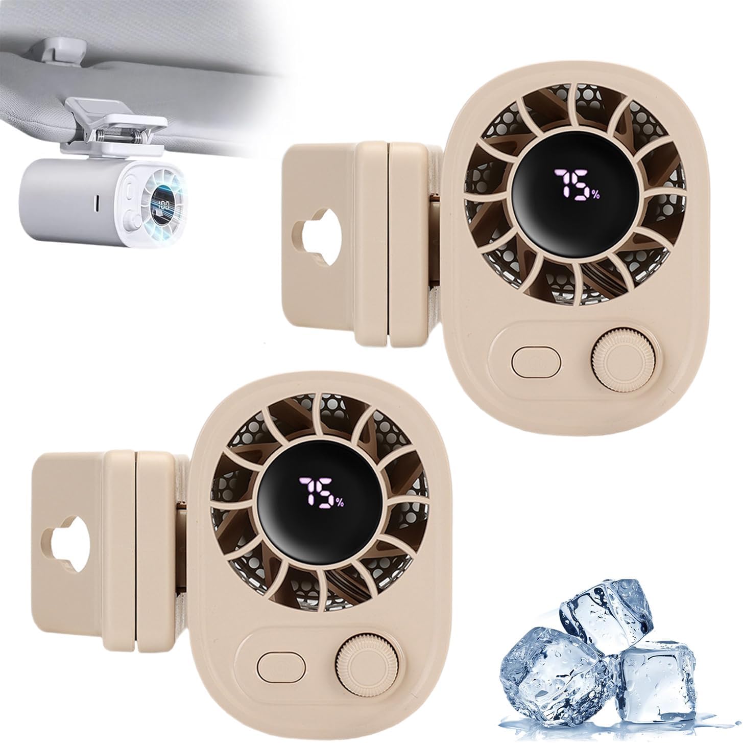 Car Clip on Fan with LED Display for Ultimate Personal Cooling