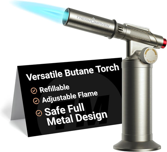 Metal Butane Torch for Culinary Cooking and DIY Projects