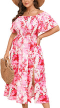 Plus Size Maxi Dress for Curvy Women Off the Shoulder - Flowy Ruffle