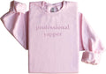 Embroidered Professional Yapper Crewneck for Men - Cozy Chatty Tee