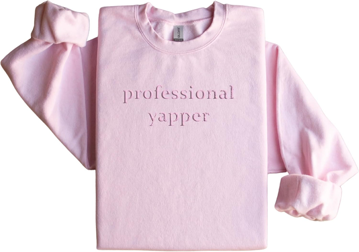 Embroidered Professional Yapper Crewneck - Trendy Meme Shirt