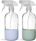 16 oz Glass Spray Bottles - Silicone Bottom Protection - 2 Pack