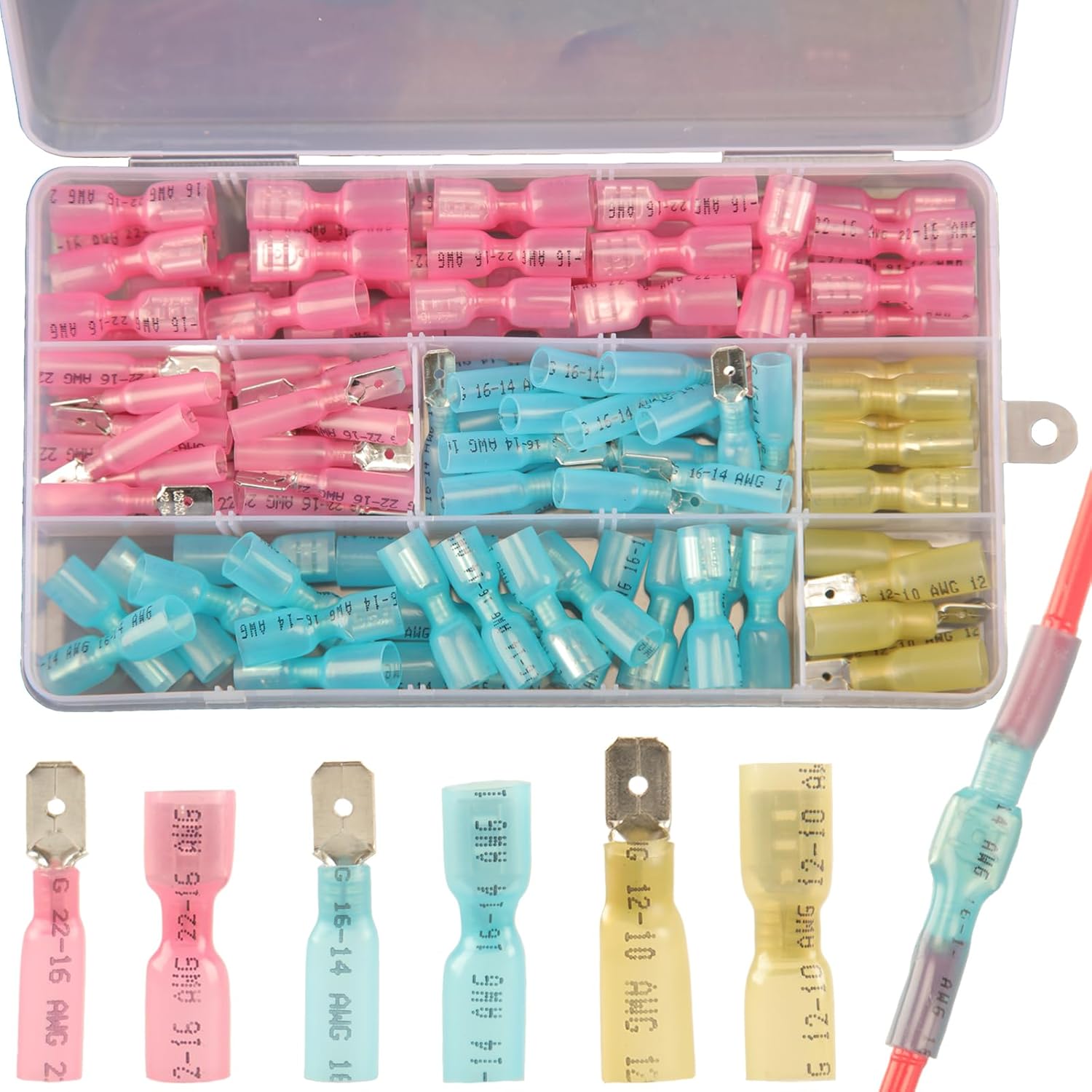 Waterproof Marine-Grade Heat Shrink Spade Connectors Kit by Feggizuli