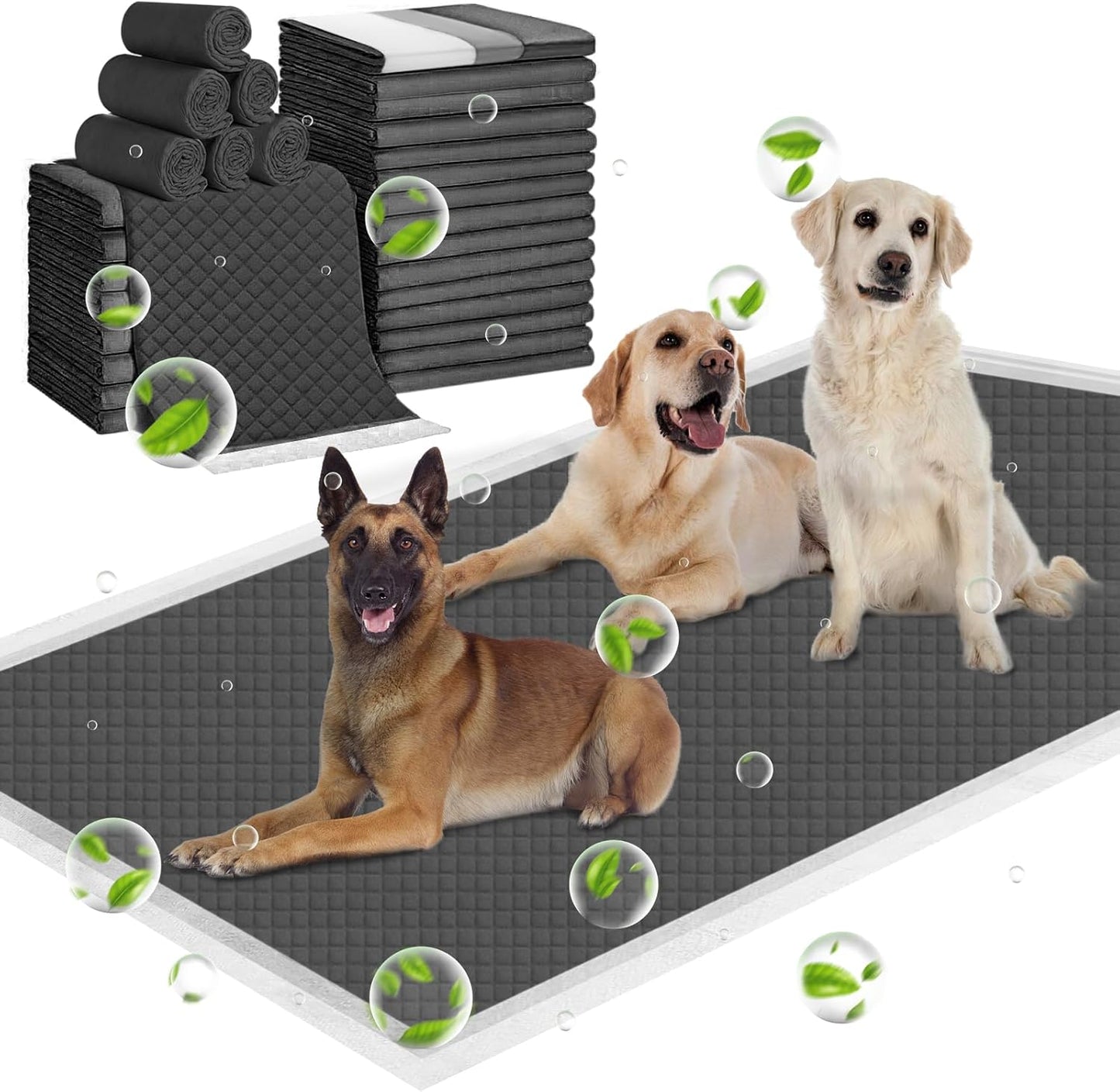 ELEGX Extra Large Charcoal Pee Pads for Dogs & Cats - 40 Pcs
