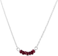 Birthstone Bar Necklace for Women - Ruby Sterling Silver, 20in