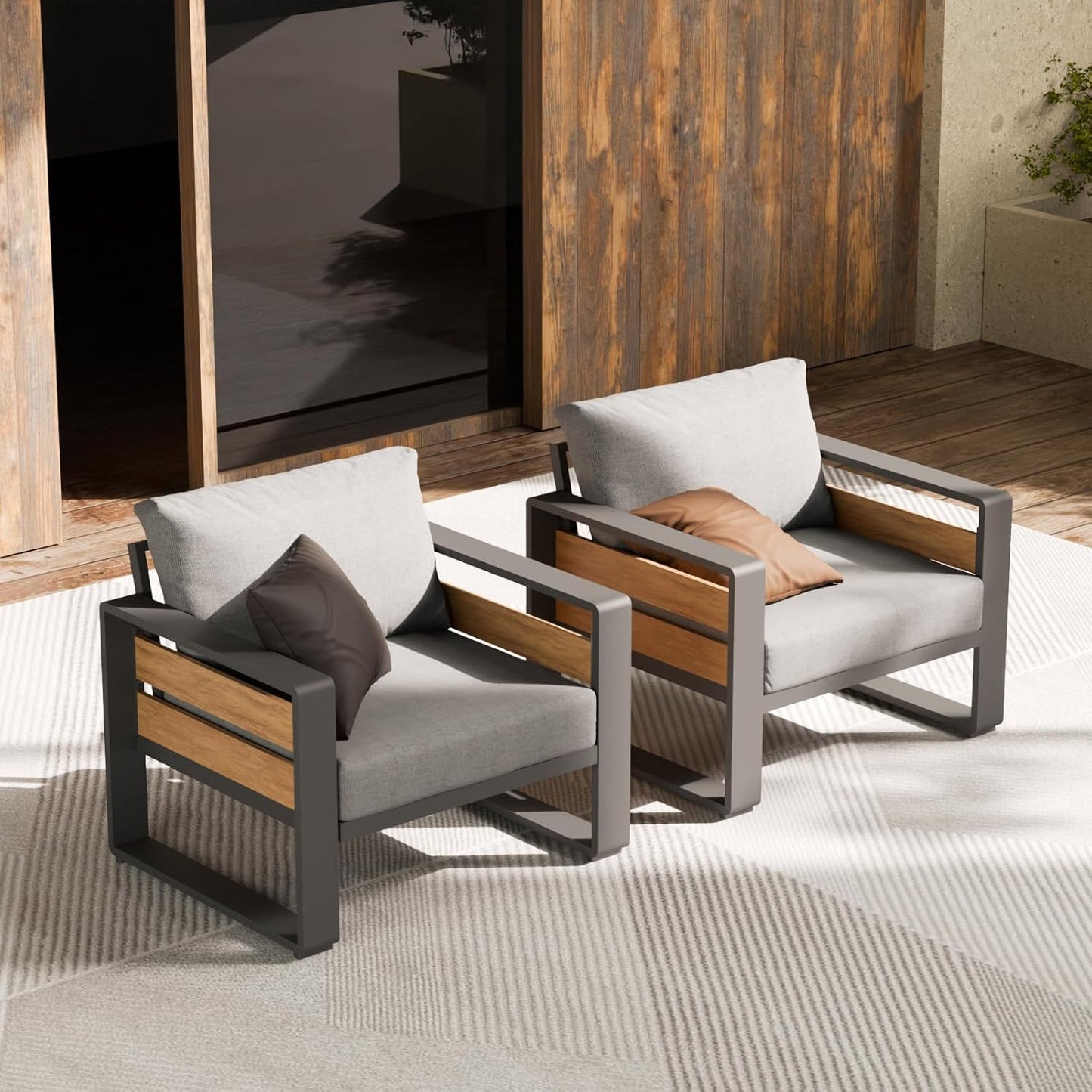 ZANDOR Aluminum Outdoor Patio Furniture Set with Cushions