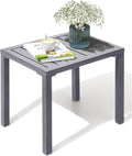 Crestlive Outdoor Side Table Aluminum Rectangular - Compact Patio