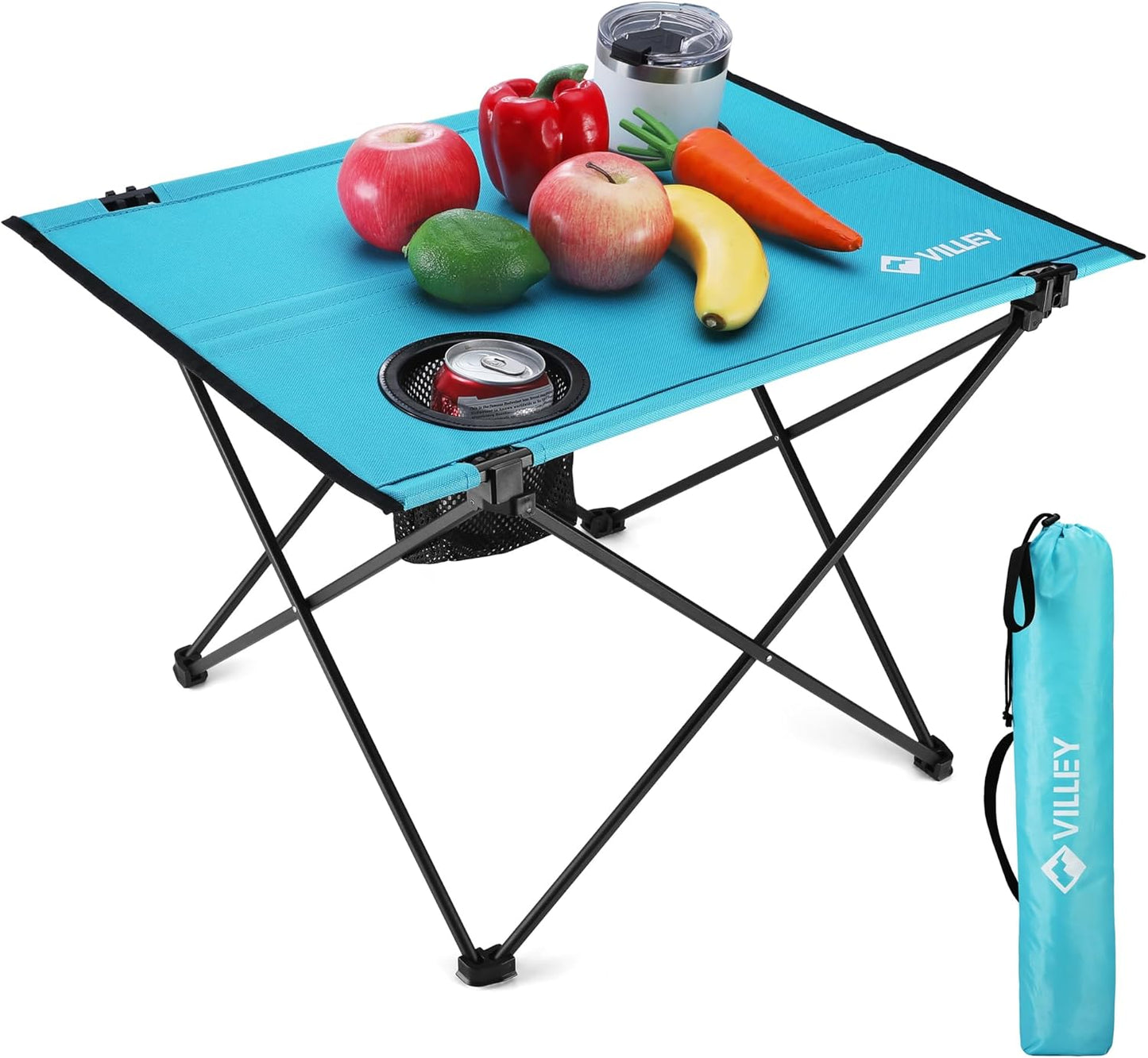 VILLEY Folding Camping Table - Lightweight Portable Beach Table