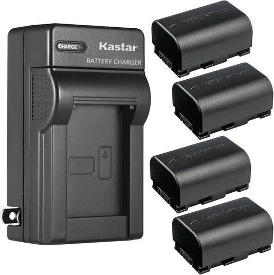 Kastar 4-Pack Battery and AC Wall Charger for JVC Cameras