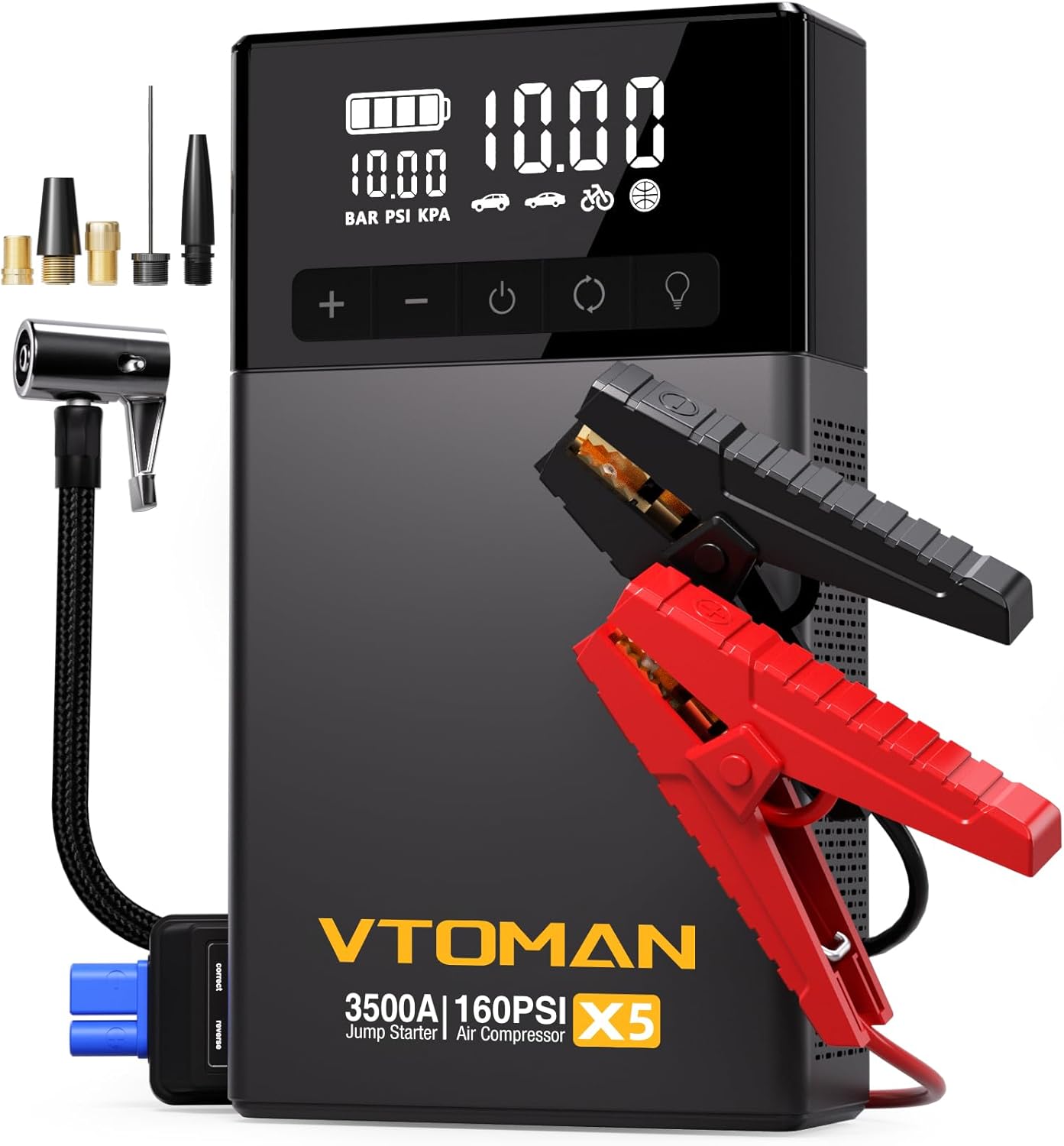 VTOMAN X5 Jump Starter: 3500A Boost & 160PSI Inflator