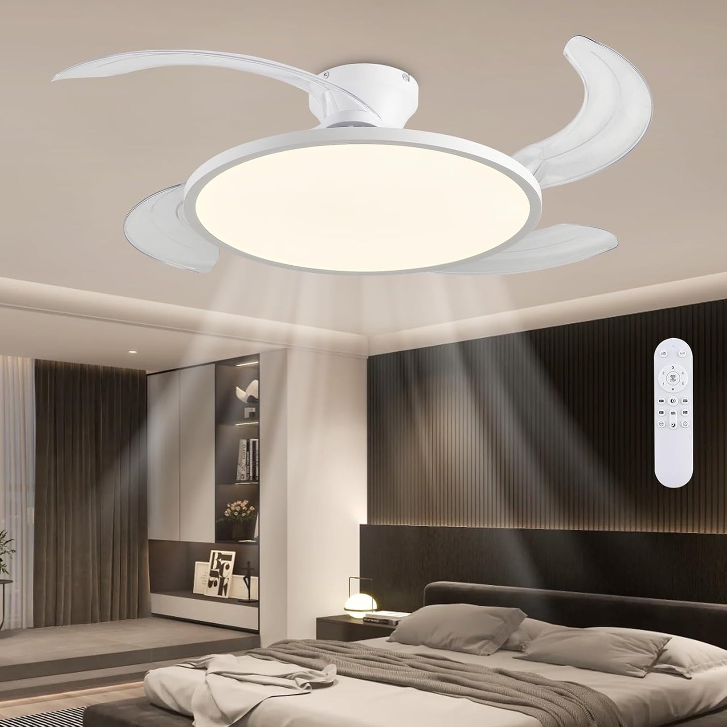 Retractable Ceiling Fan with Lights for Modern Indoor Spaces