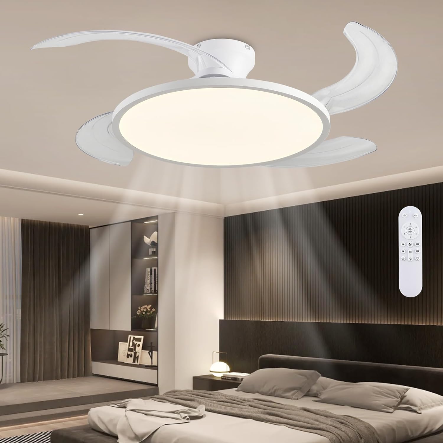 Retractable Ceiling Fan with Lights for Modern Indoor Spaces