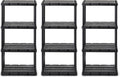 Gracious Living 3 Pack Light Duty Storage Shelves - Compact 4-Tier