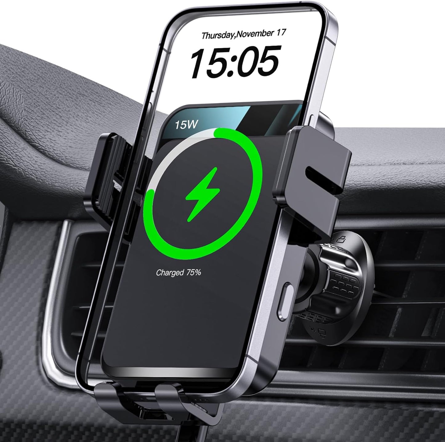 MOKPR Auto-Clamping Wireless Car Charger - Fast Charge Your iPhone & Samsung Galaxy