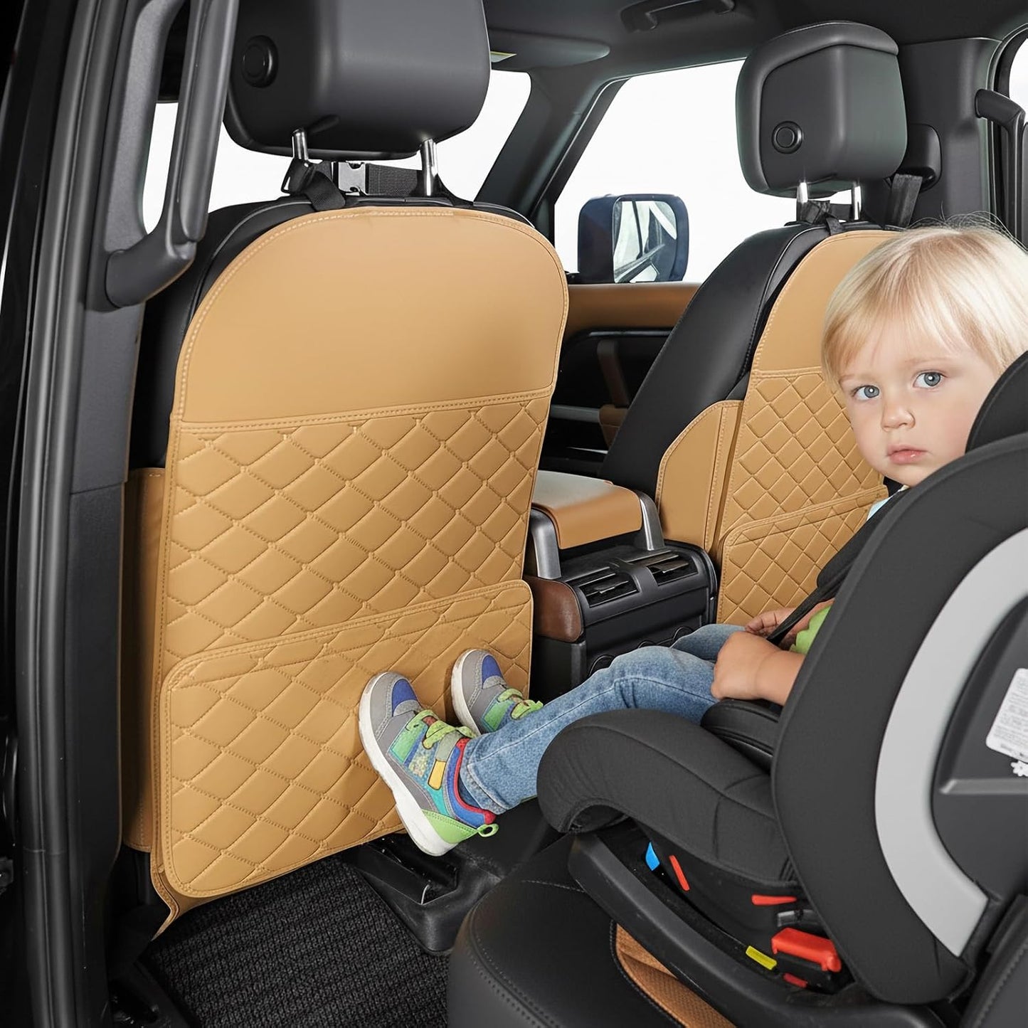 Kick Mats Seat Back Protector with Large Capacity Storage Pocket