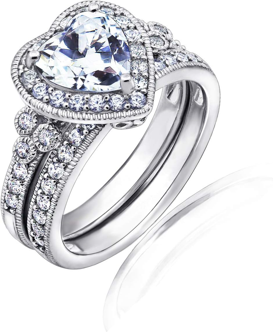 Stunning Antique Style Infinite Elements Cubic Zirconia Ring Set