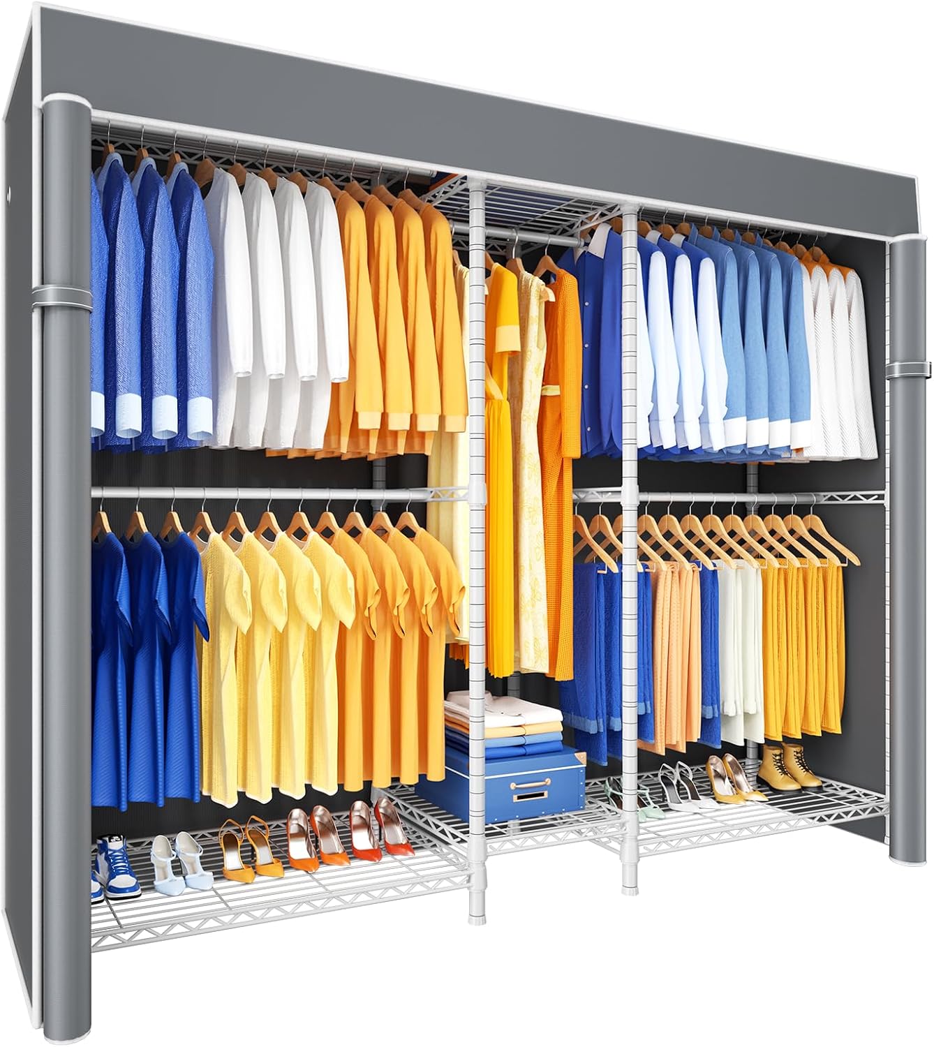Ulif E12C Heavy Duty Closet Organizer with Adjustable Shelves