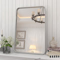 16x24 in Brushed Nickel Bathroom Mirror Rounded Rectangle - Elegant