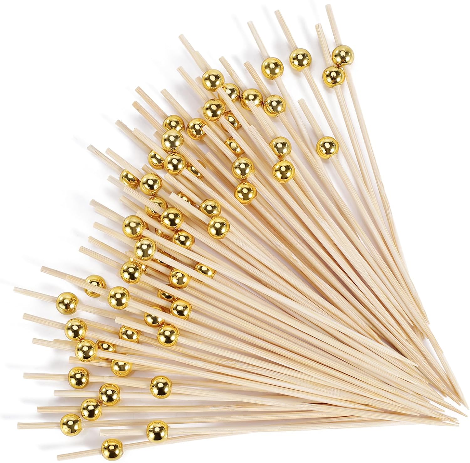 300 Gold Pearl Cocktail Picks - Elegant Party Accessories!