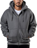 Hoodies for Men Full Zip Up Fashion Sweatshirt - Thick Sherpa Lined
