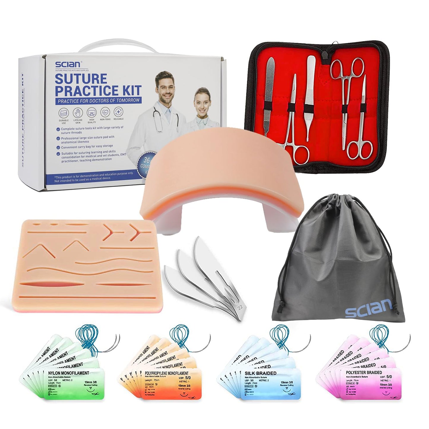 Scian Advanced Practice Kit for Medical Students - 36 Pcs Suture