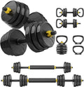 FEIERDUN Adjustable Dumbbells 5-in-1 Set - Compact Home Strength Kit