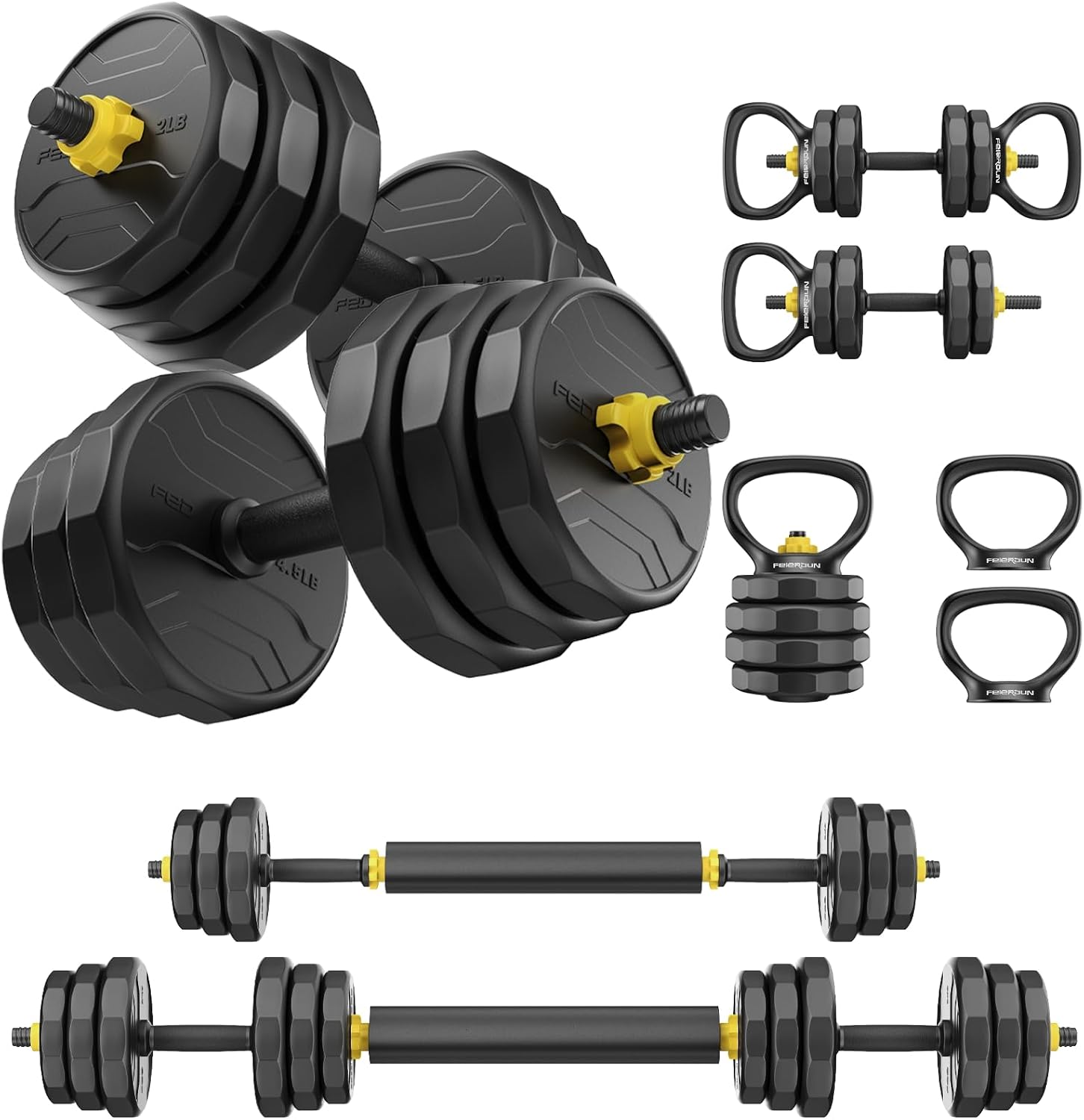 Adjustable Dumbbells Set for Home Gym - 5 Modes in 1